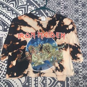 Bleached Iron Maiden Crop Top